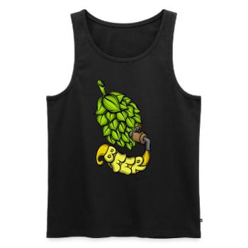 Bierliebhaber Alkohol Hopfen trinken mit Fassbier - Männer Premium Bio Tank Top - Schwarz - Vorne - Michal (187cm)