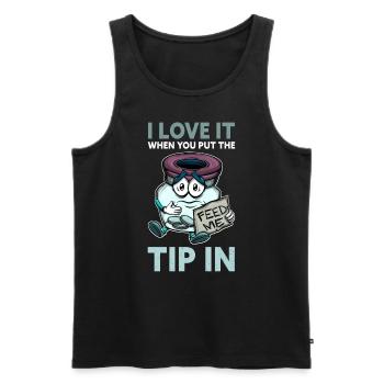 Ich liebe es, wenn du den Tipp in Barkeeper steckst - Männer Premium Bio Tank Top - Schwarz - Vorne - Michal (187cm)