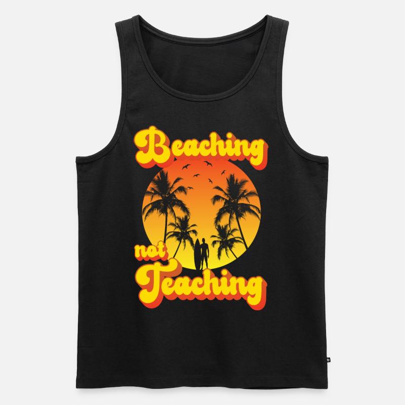 Beaching not Teaching - Männer Premium Bio Tank Top - Schwarz