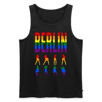 Berlin - Men's Premium Organic Tank Top - black - Front - AI Model Male 178 light (178cm)