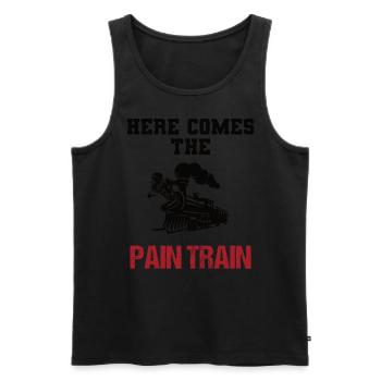 Voici le train de la douleur! - Football américain - Débardeur bio Premium Homme - noir - Devant - Michal (187cm)