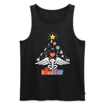 Weihnachten Santa Claus Merry Christmas - Men's Premium Organic Tank Top - black - Front - Michal (187cm)