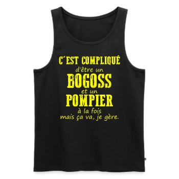 Bogoss Et Pompier Je Gère - Débardeur bio Premium Homme - noir - Devant - Michal (187cm)