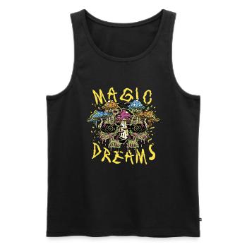 Magic Dreams - Psilocybin, Magic Mushroom - Männer Premium Bio Tank Top - Schwarz - Vorne - AI Model Male 178 light (178cm)