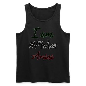 I Am Mahsa Amini - Iran Protest Women's Rights - Men's Premium Organic Tank Top - black - Front - AI Model Male 178 light (178cm)
