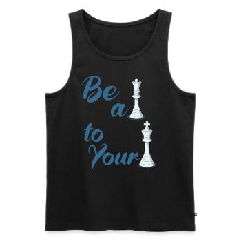 Soyez une reine pour votre roi - Chess Couple - Débardeur bio Premium Homme - noir - Devant - Michal (187cm)