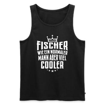 Angler also wie ein normaler Mann nur viel Cooler - Männer Premium Bio Tank Top - Schwarz - Vorne - Michal (187cm)