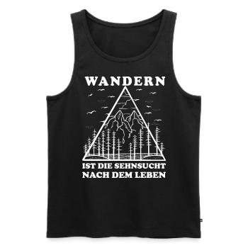 Wandern ist die Sehnsucht nach dem Leben - Berge - Männer Premium Bio Tank Top - Schwarz - Vorne - Michal (187cm)