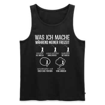 Fischen Angeln Fisch Symbol - Männer Premium Bio Tank Top - Schwarz - Vorne - AI Model Male 178 light (178cm)