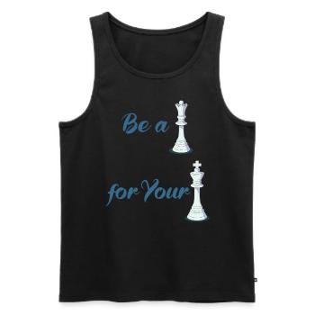 Soyez une reine pour votre roi - Chess Couple - Débardeur bio Premium Homme - noir - Devant - Michal (187cm)