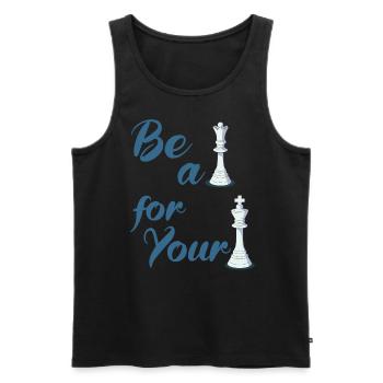Soyez une reine pour votre roi - Chess Couple - Débardeur bio Premium Homme - noir - Devant - Michal (187cm)