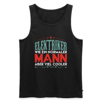 elektriker - elektriker aber viel cooler ! - Männer Premium Bio Tank Top - Schwarz - Vorne - Michal (187cm)