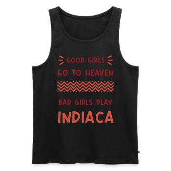 Good girls go to heaven, bad girls play Indiaca - Männer Premium Bio Tank Top - Schwarz - Vorne - Michal (187cm)