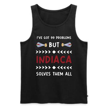 I've got 99 Problems but Indiaca solves them all - Männer Premium Bio Tank Top - Schwarz - Vorne - Michal (187cm)