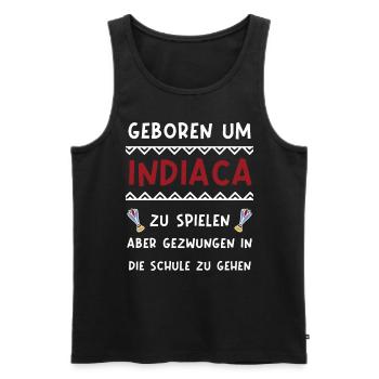 Geboren um Indiaca zu spielen zur Schule gezwungen - Männer Premium Bio Tank Top - Schwarz - Vorne - Michal (187cm)