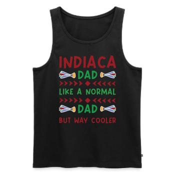 Indiaca dad, like normal dad but cooler - Männer Premium Bio Tank Top - Schwarz - Vorne - Michal (187cm)