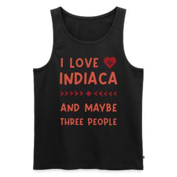 I love Indiaca and maybe three people - Männer Premium Bio Tank Top - Schwarz - Vorne - Michal (187cm)