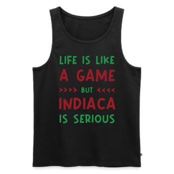 Life is like a game but Indiaca is serious - Männer Premium Bio Tank Top - Schwarz - Vorne - Michal (187cm)