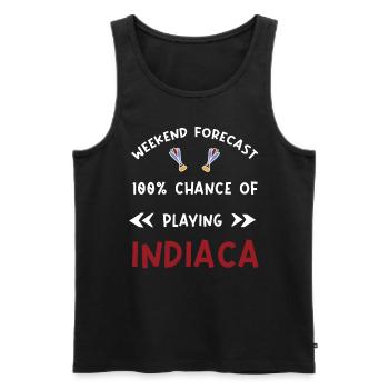 Weekend forecast: 100% chance of playing indiaca - Männer Premium Bio Tank Top - Schwarz - Vorne - Michal (187cm)