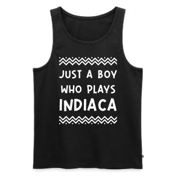 Just a Boy who plays indiaca, Sports design - Männer Premium Bio Tank Top - Schwarz - Vorne - Michal (187cm)