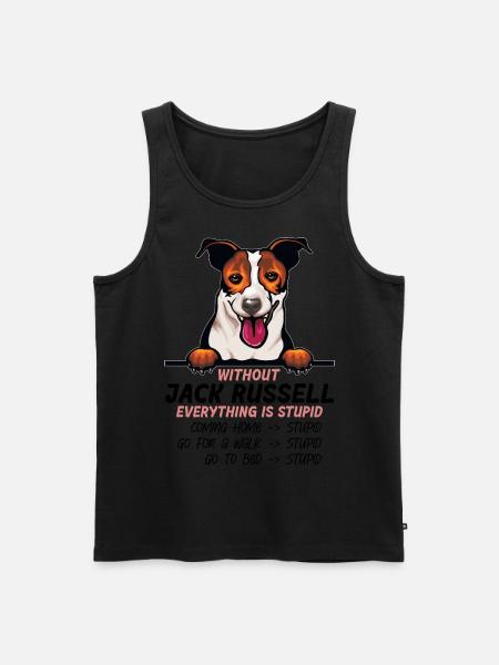 Ohne Jack Russell ist alles doof - Männer Premium Bio Tank Top - Schwarz
