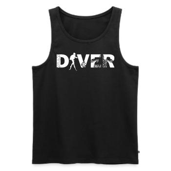 T-shirt plongeur - T-shirt pour plongeurs Chemise plongée - Débardeur bio Premium Homme - noir - Devant - Michal (187cm)