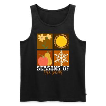 Jahreszeiten Des Jahres Seasons Of The Year - Männer Premium Bio Tank Top - Schwarz - Vorne - Michal (187cm)