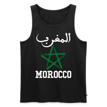 Maroc AlMaghrib Maghreb - Débardeur bio Premium Homme - noir - Devant - AI Model Male 178 light (178cm)