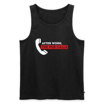 after work the pub calls alhohol trinken design - Männer Premium Bio Tank Top - Schwarz - Vorne - Michal (187cm)