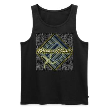 Mama Mia!! - Shop WoW - 2023 - Men's Premium Organic Tank Top - black - Front - Michal (187cm)