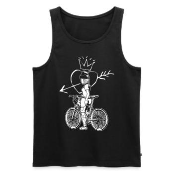 For intrepid MTB off-road enthusiasts - Men's Premium Organic Tank Top - black - Front - AI Model Male 178 light (178cm)