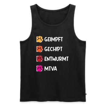 Geimpft, gechipt, entwurmt, mtva tierarzt design - Männer Premium Bio Tank Top - Schwarz - Vorne - Michal (187cm)