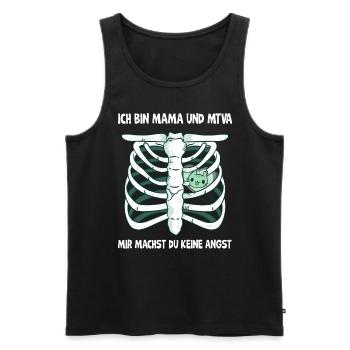 Ich bin Mama und mtva, ich habe keine angst - Männer Premium Bio Tank Top - Schwarz - Vorne - Michal (187cm)
