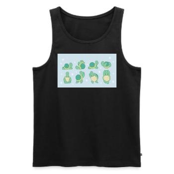 TurtleYoga SET - Männer Premium Bio Tank Top - Schwarz - Vorne - Michal (187cm)