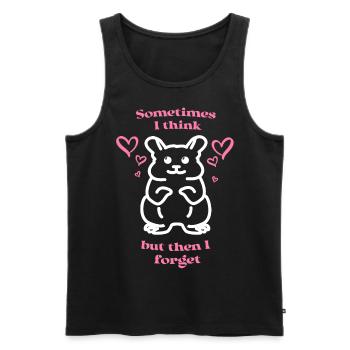Cute funny hamster - Men's Premium Organic Tank Top - black - Front - AI Model Male 178 light (178cm)