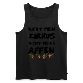 Nicht mein Zirkus - nicht meine Affen - Männer Premium Bio Tank Top - Schwarz - Vorne - Michal (187cm)