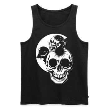 Horror Skull Skull Art Skull Gothic Heavy Metal - Men's Premium Organic Tank Top - black - Front - AI Model Male 178 light (178cm)
