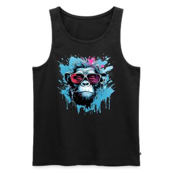 Party gorilla with sunglasses - Men's Premium Organic Tank Top - black - Front - Michal (187cm)