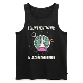 Egal wie mein tag war, im Labor wird er besser - Männer Premium Bio Tank Top - Schwarz - Vorne - Michal (187cm)