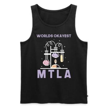 Worlds okayest MTLA labor design - Männer Premium Bio Tank Top - Schwarz - Vorne - Michal (187cm)
