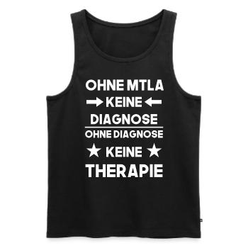 Ohne MTLA keine Diagnose, labor design - Männer Premium Bio Tank Top - Schwarz - Vorne - AI Model Male 178 light (178cm)