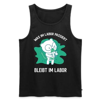 Was im Labor passiert bleibt im Labor MTLA - Männer Premium Bio Tank Top - Schwarz - Vorne - Michal (187cm)