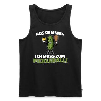 ich muss zum pickleball! geschenk witzig lustig - Männer Premium Bio Tank Top - Schwarz - Vorne - Michal (187cm)