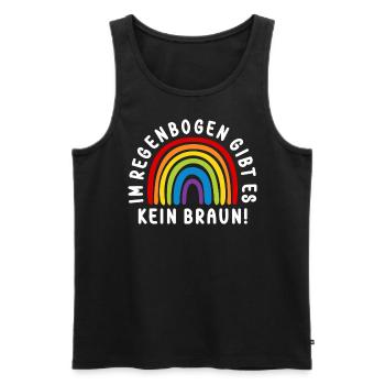 Antifaschistisches LGBTQ+ Anti Homophobie Protest - Männer Premium Bio Tank Top - Schwarz - Vorne - Michal (187cm)