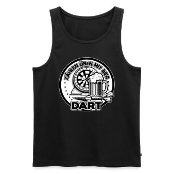 Dart zählen lernen mit Bier - lustige Mathe Darts - Männer Premium Bio Tank Top - Schwarz - Vorne - Michal (187cm)