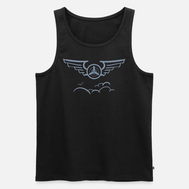 Aviation Symbol Luftwaffenschwinge Flugzeug Pilot - Männer Premium Bio Tank Top - Schwarz