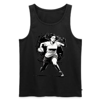 Handball player streetwear Iconic style - Men's Premium Organic Tank Top - black - Front - Michal (187cm)