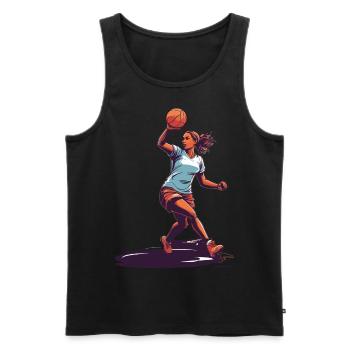 Handball player streetwear Iconic style - Men's Premium Organic Tank Top - black - Front - Michal (187cm)