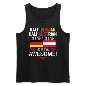 Half German, half Austrian - Men's Premium Organic Tank Top - black - Front - AI Model Male 178 light (178cm)