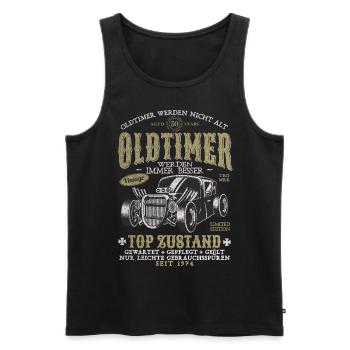 OLDTIMER WERDEN NICHT ALT 1974 50 JAHRE - Männer Premium Bio Tank Top - Schwarz - Vorne - Michal (187cm)
